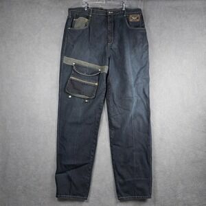 Vintage Paco Jeans 44x33 Y2K Baggy Skater Utility Cargo Denim Dark Wash Size 44
